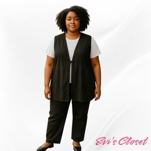 Kate + Mallory Womans Black Vest Sz 2X